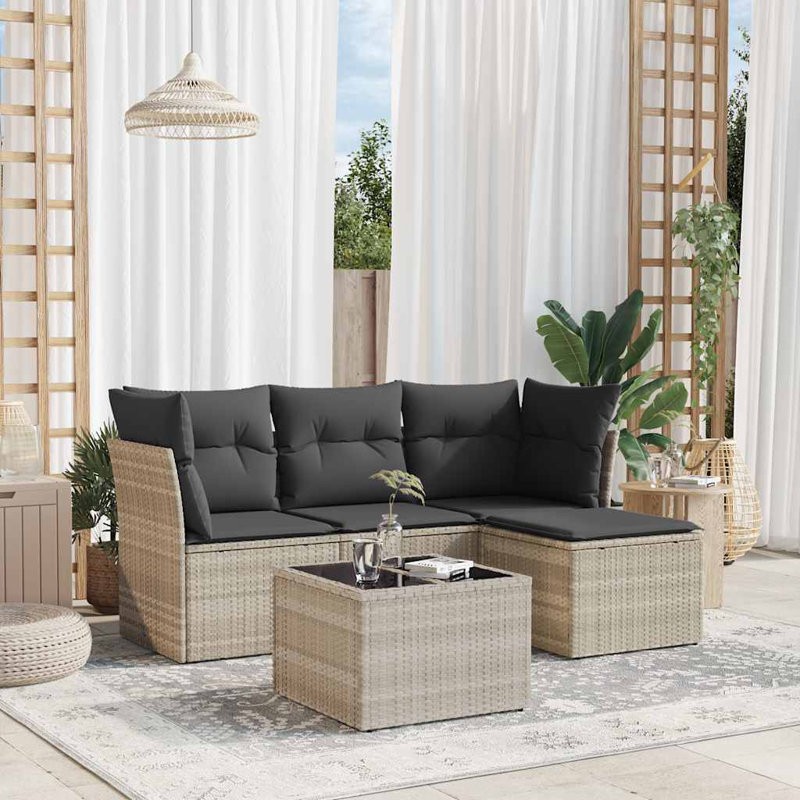  Garden Sofa Set Light Grey