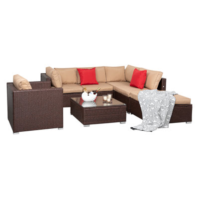 Ollinger 6 - Person Patio Conversation Set with Cushions