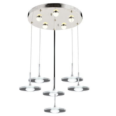 6 - Light Chrome LED Cluster Pendant