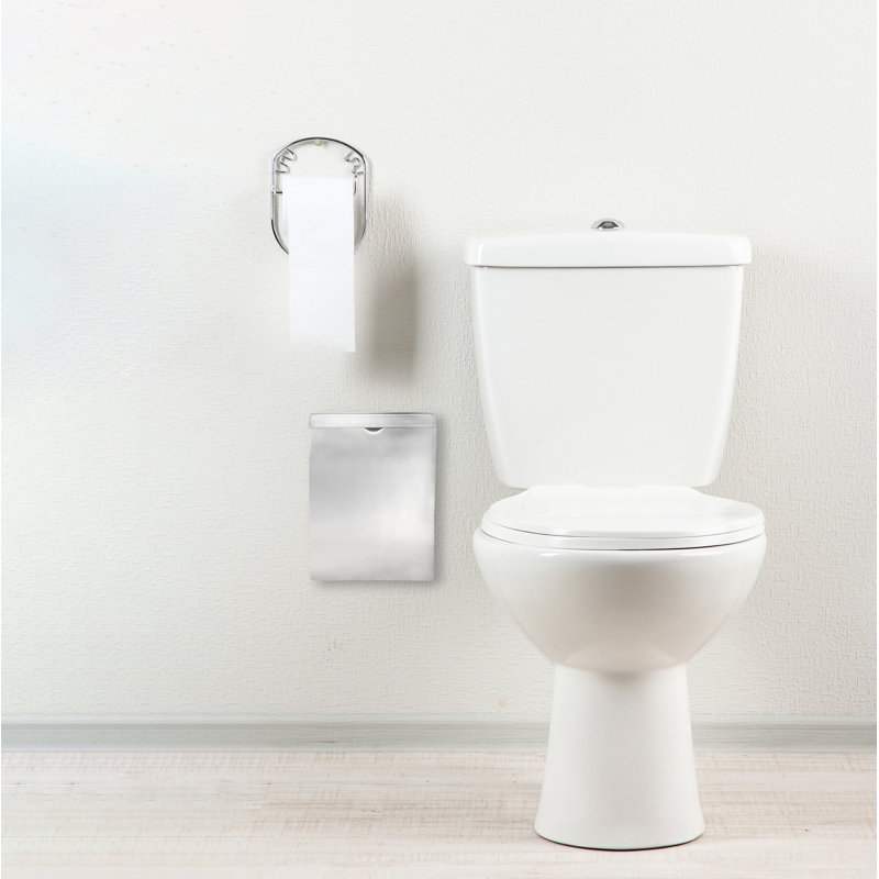 Stainless Steel Wall-Mounted Sanitary Napkin Receptacle, Silver