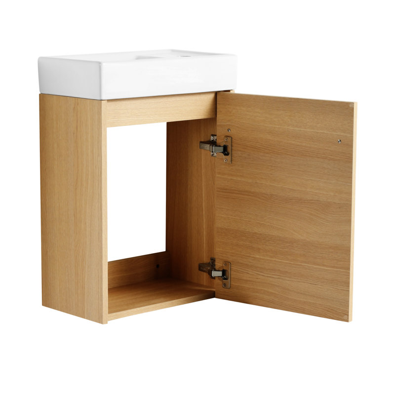 16'' Floating Wall-Mounted Bathroom Vanity With Ceramic Sink & Soft-Close Cabinet Door