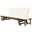 Lit de jour de patio avec fabrication en bois franc - rembourrage confortable, bois brun et beige - revêtement durable