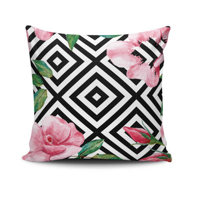 Housse de coussin carré en mélange de coton et de polyester Erminna