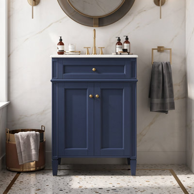 Ensemble de meuble-lavabo autoportant 24 po avec comptoir en céramique 24 po