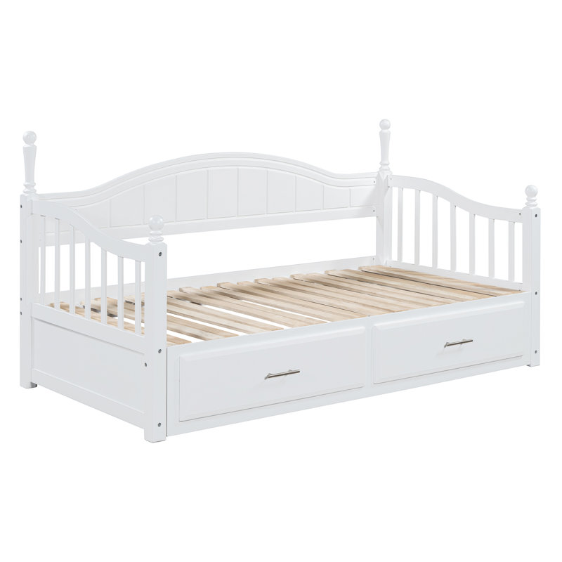2 Drawers Daybed With Trundle, White