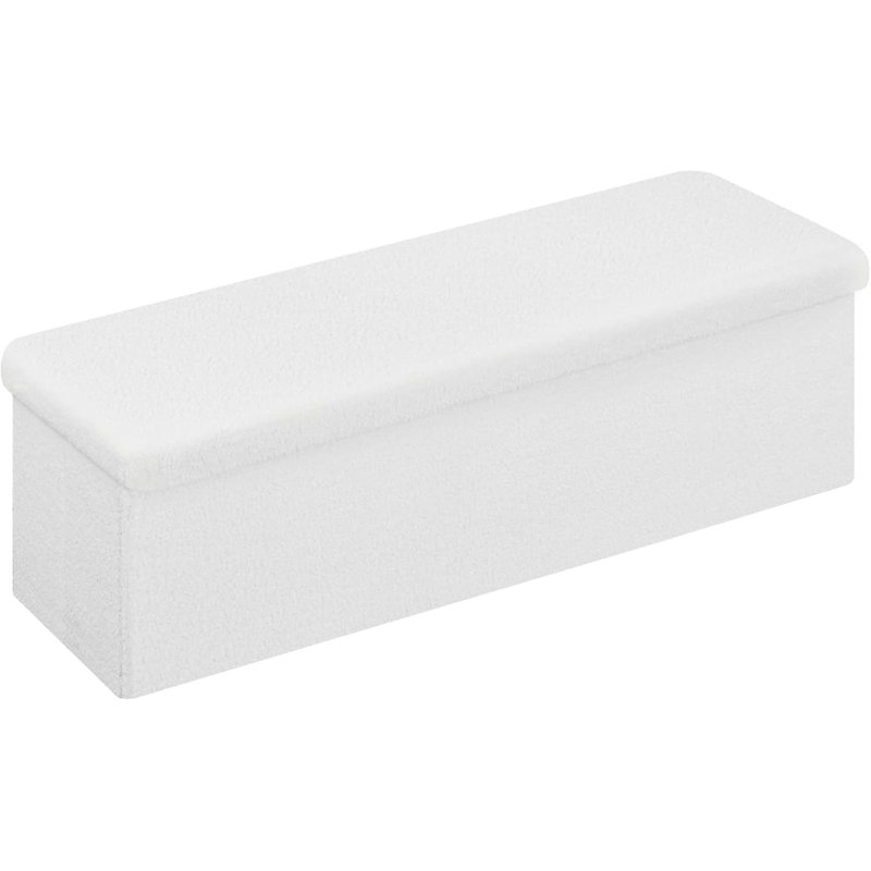 Prathana Fleece Upholstered Storage Bench, White