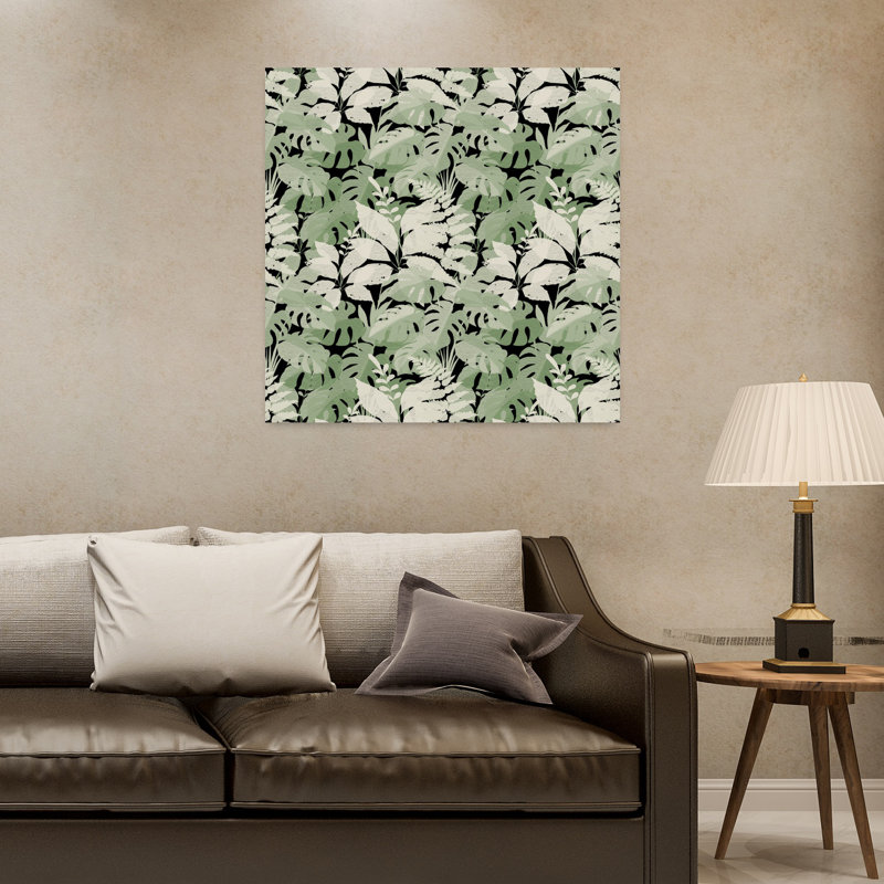 Art mural de forêt fougère abstraite, 32" H x 32" W