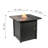 Pauletta Square Steel Propane Fire Pit Table with Hidden Fuel Tank