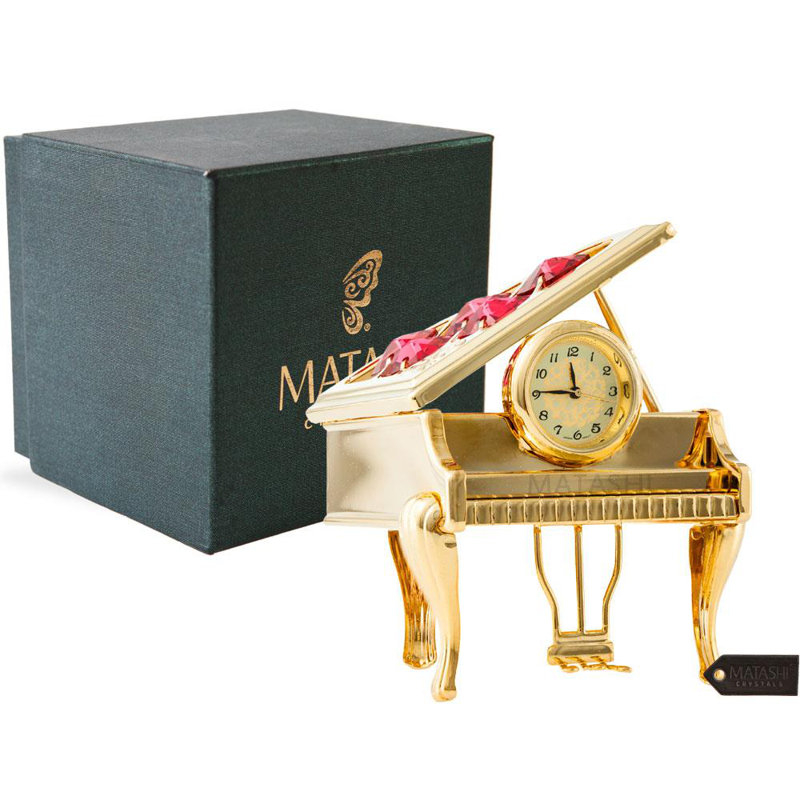 Horloge de table Glam, Doré / rouge