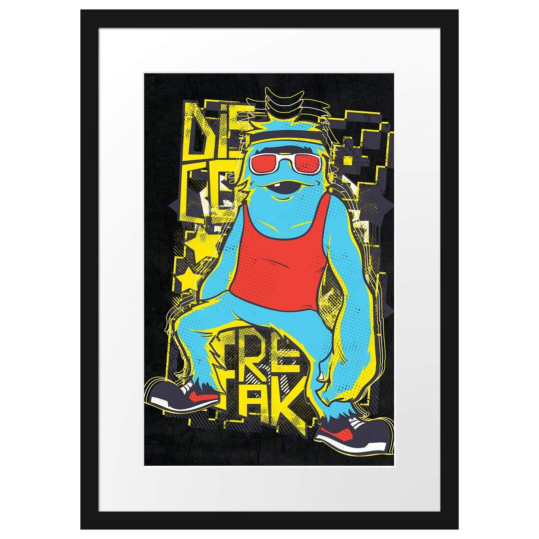 Gerahmtes Poster Disco Freak Black