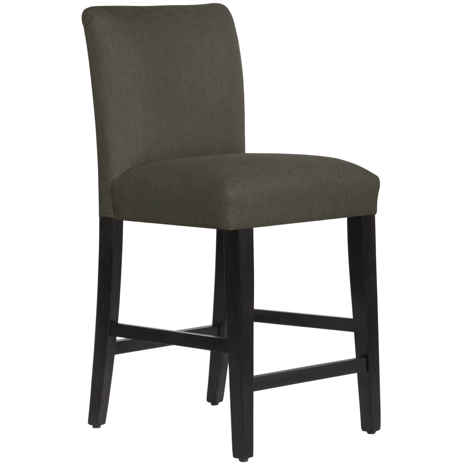 Hadrien Bar and Counter Stool, Classic Slate Linen, Black Wood, Counter Stool (26" Seat Height)