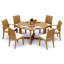 7 Pcs Grade-A Teak Wood Dining Set: 60" Round Table And 6 Lagos Chairs (2 Arm & 4 Armless Chairs) #11LG1202-919485540