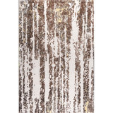 Tapis brun / gris noué à la main de conception unique 6 pi x 9 pi