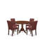L'ensemble de salle à manger moderne 5 pièces contient une table de salle à manger moderne Mid-Century et 4 chaises de salle à manger rembourrées en tissu de polyester bourgogne, acajou-319699788-319699791