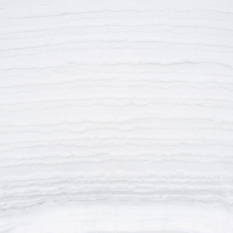 Eyelashes White Cotton Euro Sham with Ruffled Texture