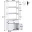 Armoire de rangement haute blanche de 162,5 cm (64 po), garde-manger autoportant avec étagères pour cuisine, salle de bain, salon-1043629772