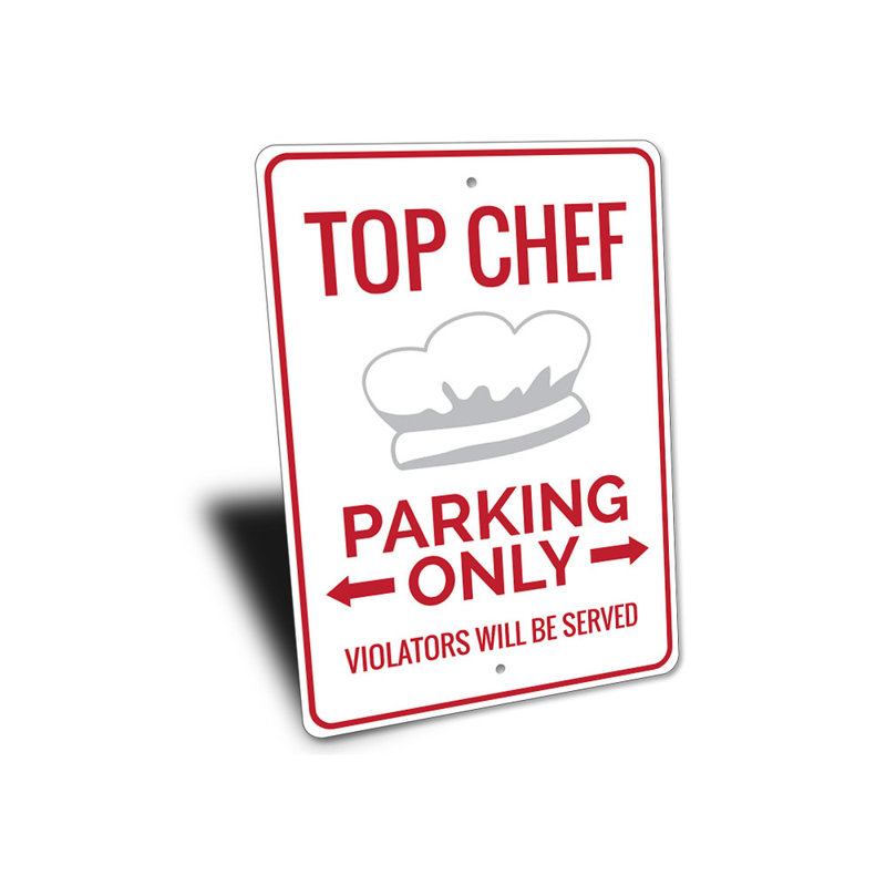 Plaque en aluminium Chef, H 14 po x l 10 po x P 0,04 po