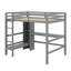 Lit mezzanine double avec tablettes multifonctionnelles et bureau sous le lit-737537914