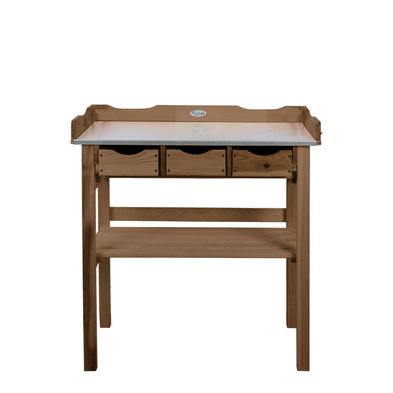 Potting Table with Drawers Brown Fsc 100%