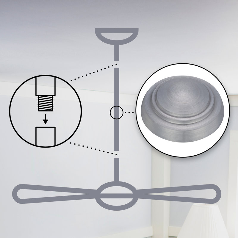 Ceiling Fan Downrod, 36" H x 0.75" W x 0.75" D, Brushed Aluminum