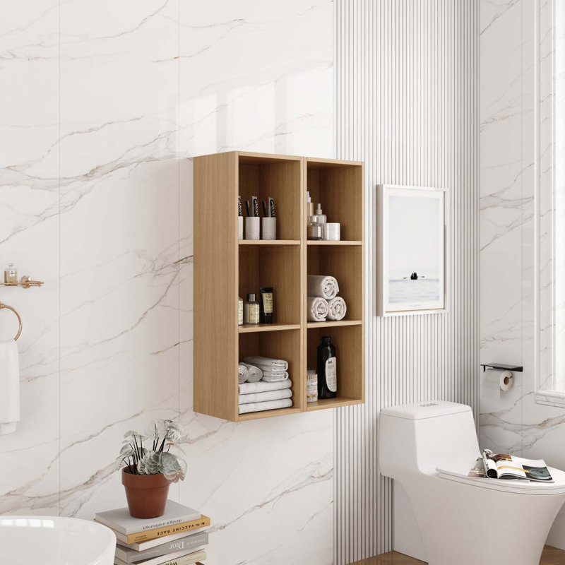 Ensemble de tablettes de rangement murales 12 pouces * 2 pour petite salle de bain, bureau, salle de rangement, Oak
