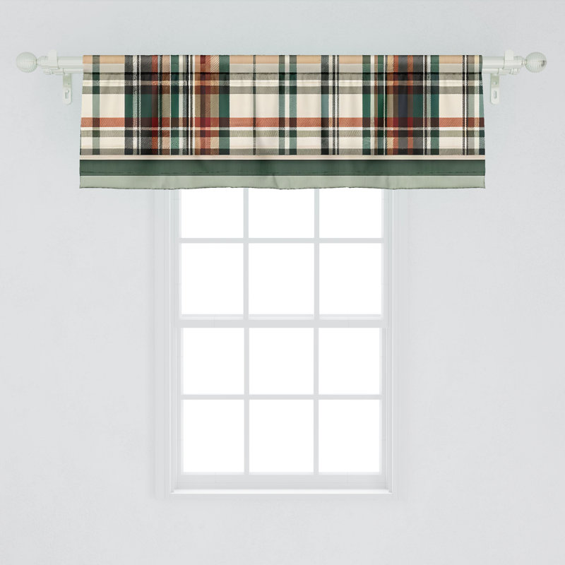 Plaid Tailored Window Valance, 54" W x 18" L