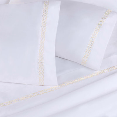 Superior 1000 Thread Count 100% Egyptian Cotton Solid Embroidered Pillocases