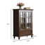 Armoire de rangement verticale en bois de frêne blanc massif 34,65 "avec pieds à colonnes romaines rétro avec tiroir