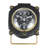 Modern Black Metal Desk Clock with Gold Accents - 6" Analog Tabletop Clock for Home or Office Decor