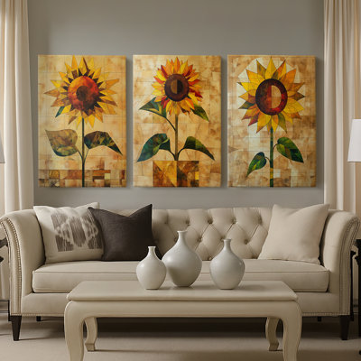 FLORAL Series CDLXXXV  -Custom Wrapped Gallery Canvas - 3 Pieces