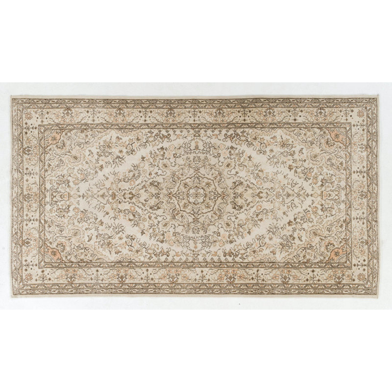 Tapis rétro rétro Oushak aux couleurs douces. Tapis noué à la main, revêtement de sol en laine
