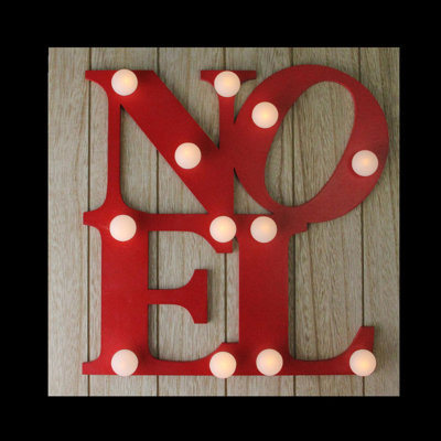 Décoration murale 10 "pré-éclairée rouge pomme" à piles "Noel"