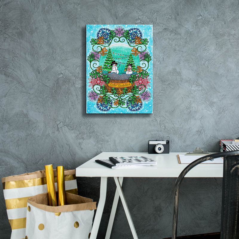 «Snow Globe» par Hello Angel, art mural sur toile, H 16 po x l 12 po x P 0,75 po