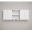 Armoire de rangement murale Lea avec support à vaisselle et tablettes ouvertes Lea - blanc-53406393