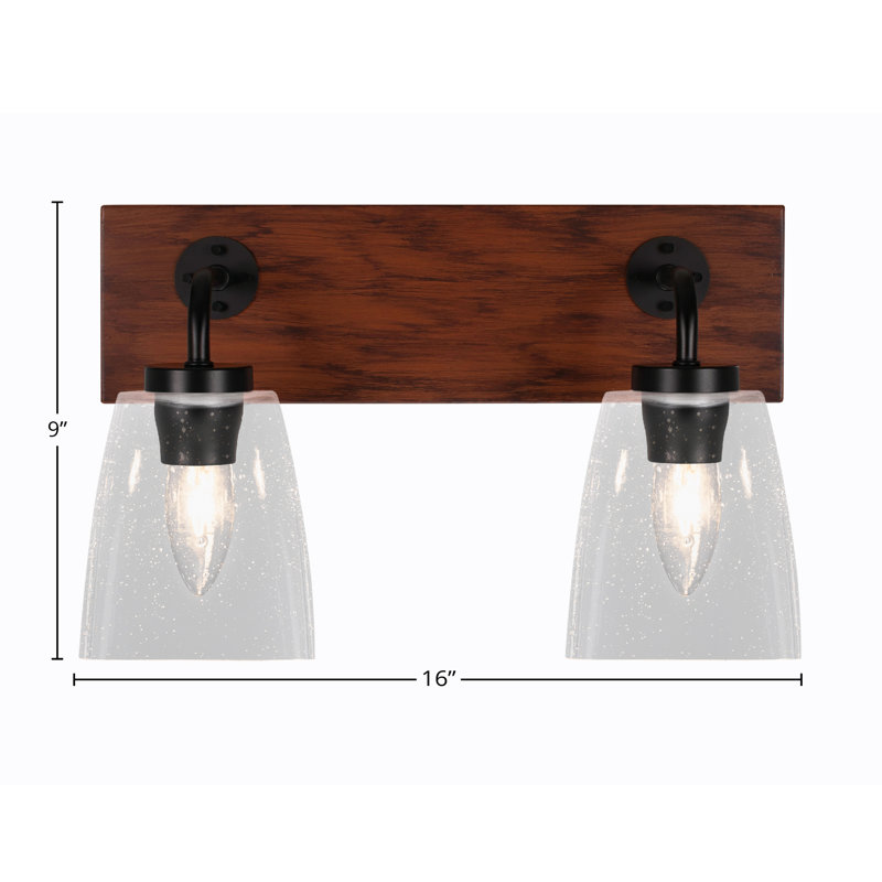 Barre d'éclairage de salle de bain Oxbridge, Transparent, Noir mat/brun