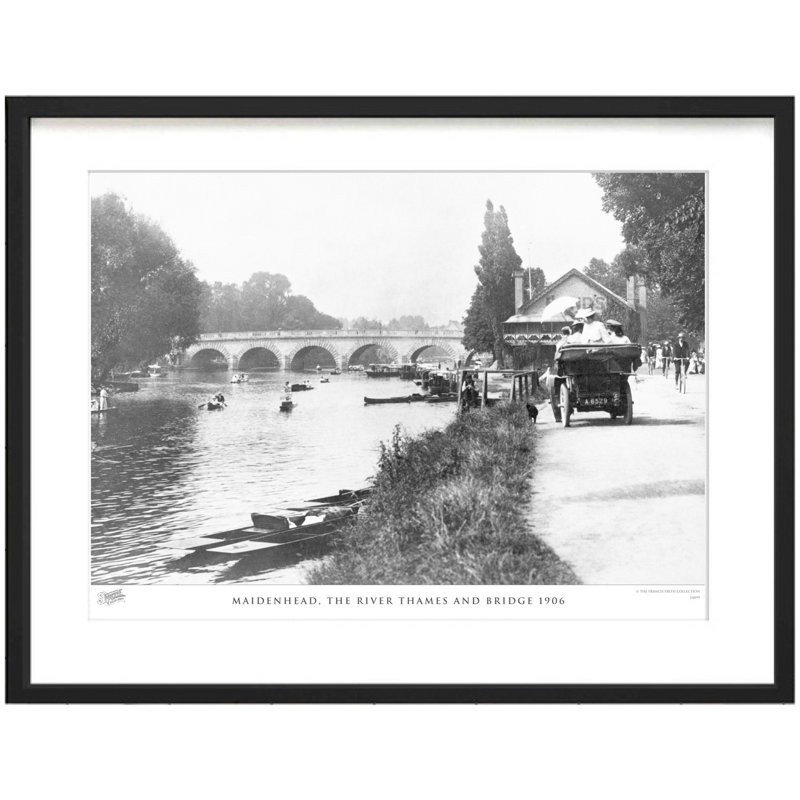 Maidenhead, The River Thames And Bridge 1906 by Francis Frith - Single Picture Frame Print, 45cm H x 60cm W x 2.3cm D