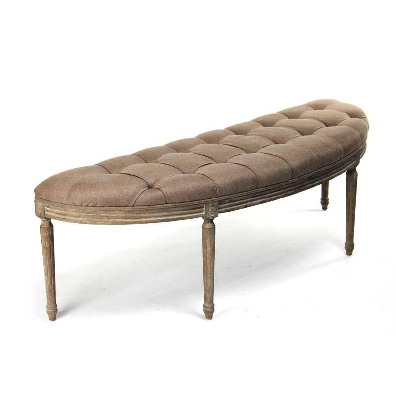 Louis Upholstered Bench, Copper