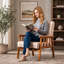 Fauteuil de style moderne Mid-Century de 25 po de largeur, chameau clair-204854735