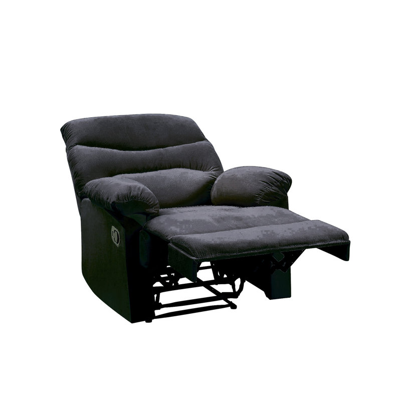 Fauteuil inclinable avec accoudoirs coussinés, Noir