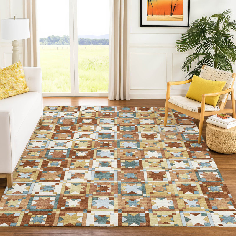 Tapis intérieur / extérieur lavable à la machine Chantille ACN2553, Paprika, 5 pi x 7 pi 6 po