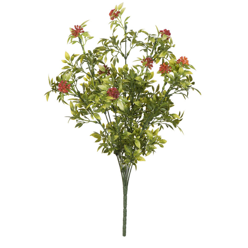 17" Artificial Pea Leaf Spray, Orange