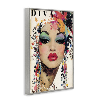Diva Fashion Portrait Framed Giclee, design by Annabelle Hall