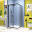 Porte de douche pivotante coulissante, avec verre trempé 1/4 po, cabine de douche néo-angle sans cadre 34,75 po x 72 po