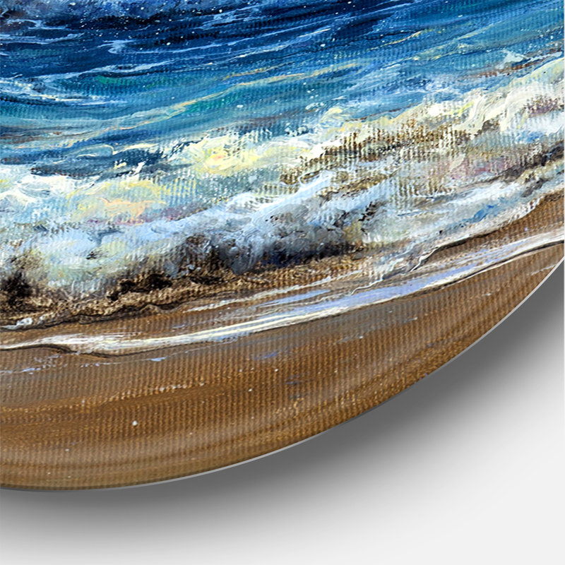 Vagues océaniques à l'aube - art mural nautique et côtier en métal, H 36 po x l 36 po x P 1 po