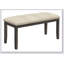Banc, 44 po rectangulaire, salle à manger, vestibule, cuisine, couloir, rembourré, bois, tissu crème, bois massif, transitionnel