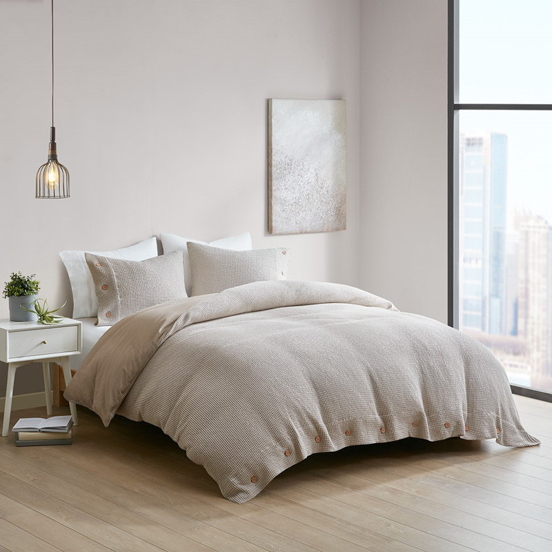 Ensemble d'édredon en coton et rayonne de bambou 4 pièces Miranda, Édredon pour lit double / grand lit + 3 pièces s
