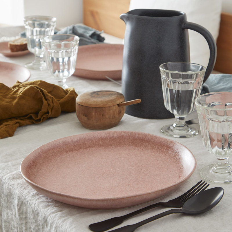 Livia Stoneware Dinner Plate, Mauve Rose
