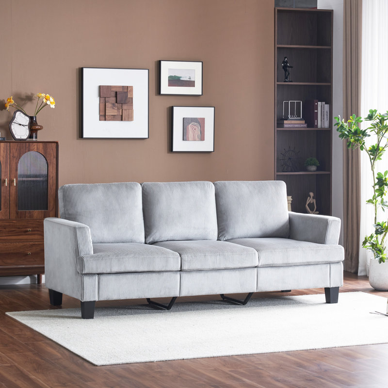 84'' Upholstered Sofa, Gray