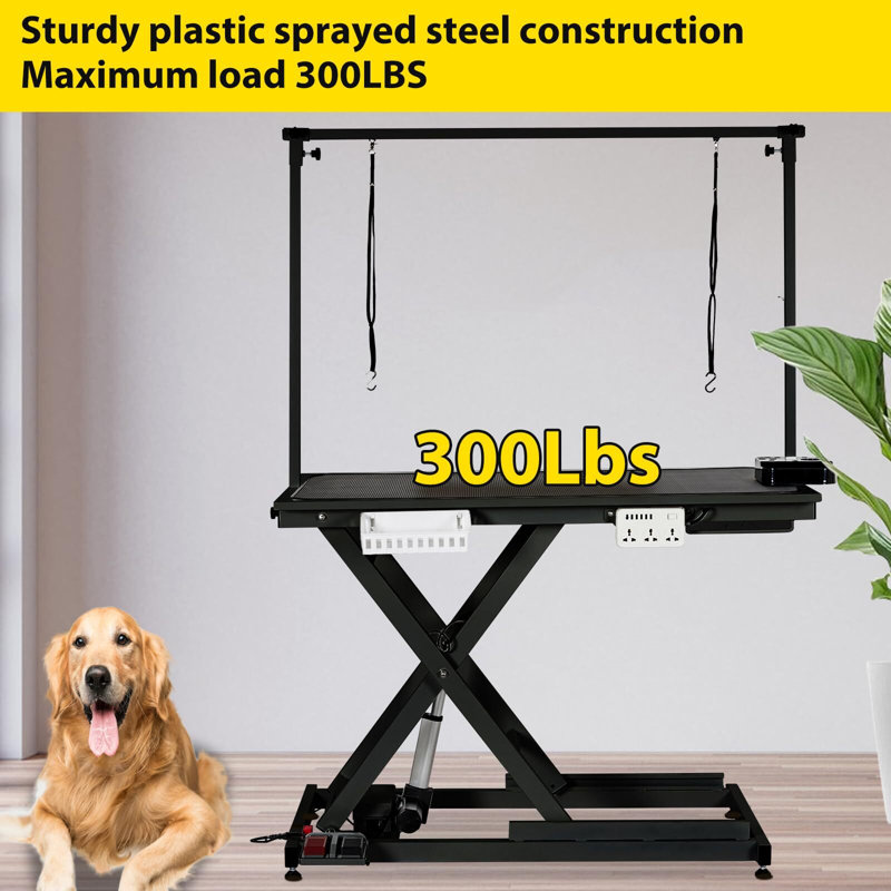 Black Heavy Duty Electric Pet Grooming Table with Adjustable Height