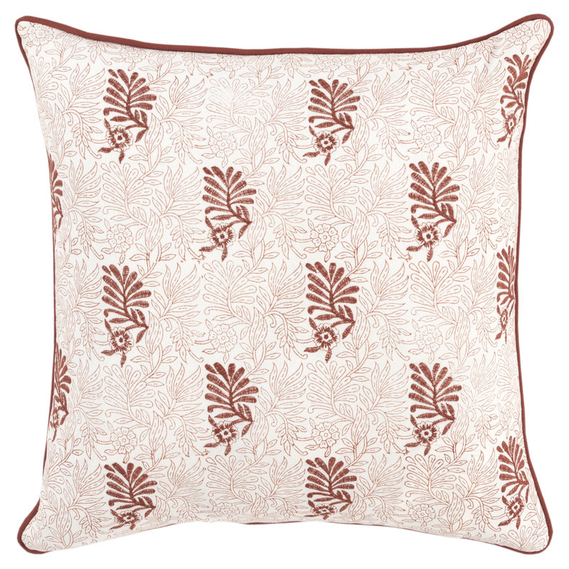 Coussin en coton Betania, Terre cuite